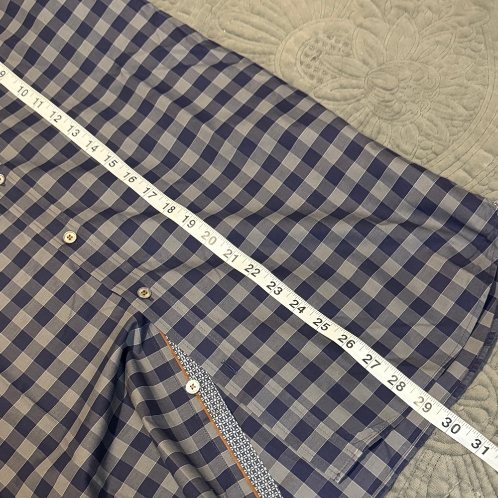 Ted Baker London Navy Checkered Button Down Shirt - Picture 10 of 11